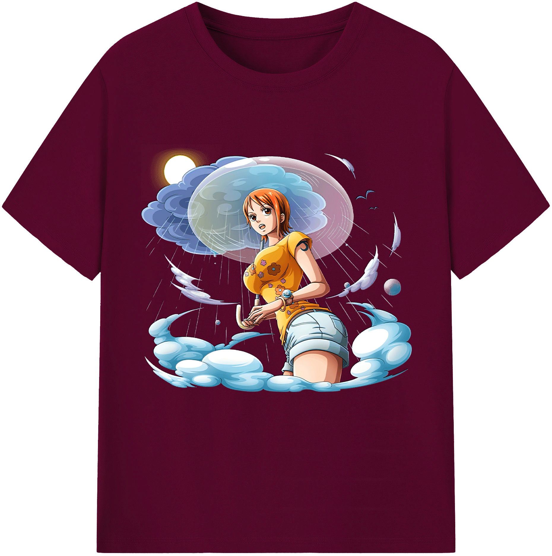 （画像用） ワンピース ナミ ONE PIECE Nami レディースカジュアルプリントTシャツ（綿100％）